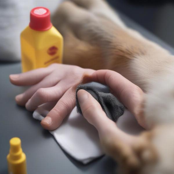 Preparing to Create a Dog Paw Ink Stamp