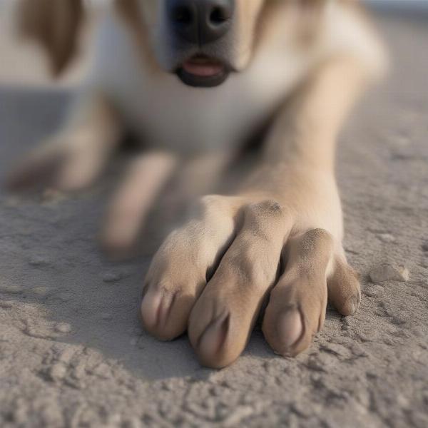 Dog paws on hot pavement