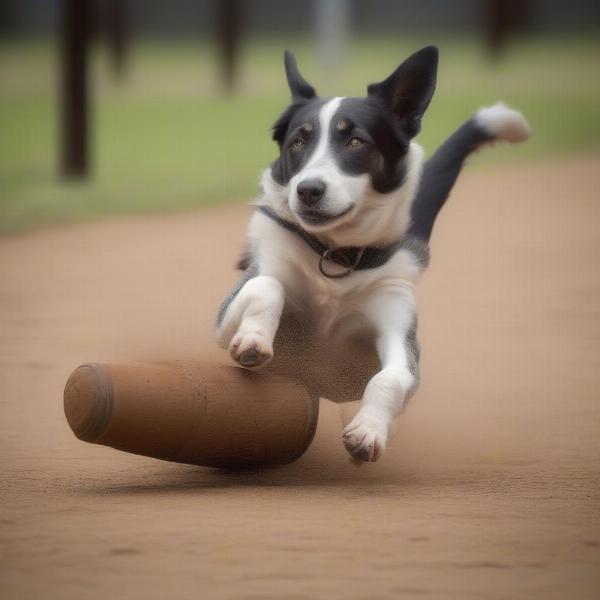 Dog Performing a Trick for a Title