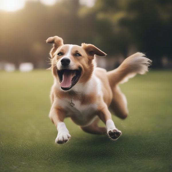 Dog Playing in Park