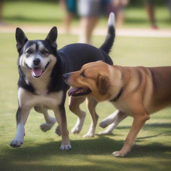 Dog Playing Safely at Page Ellington Park Dog Park