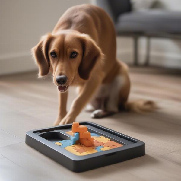 Dog Playing with Interactive Toy