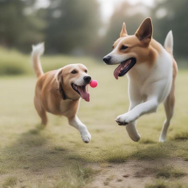 Dog Playing with Owner