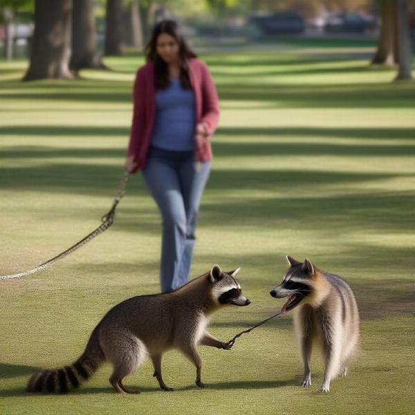 Preventing a Dog-Raccoon Fight