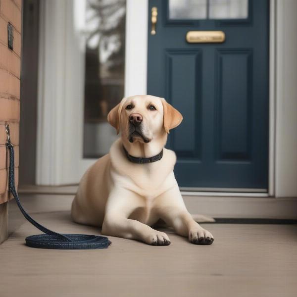 Dog ready for a walk