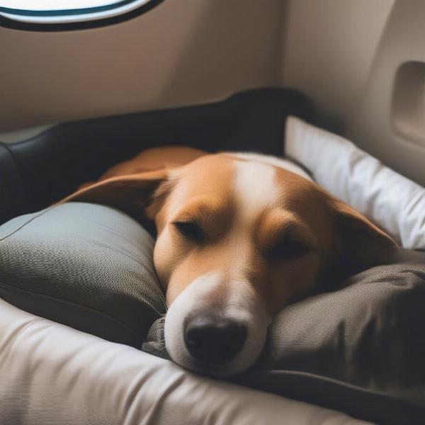 Dog Relaxing After Flight