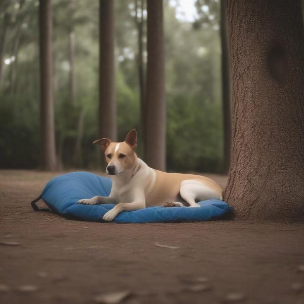 Dog Relaxing at Campsite in South Carolina