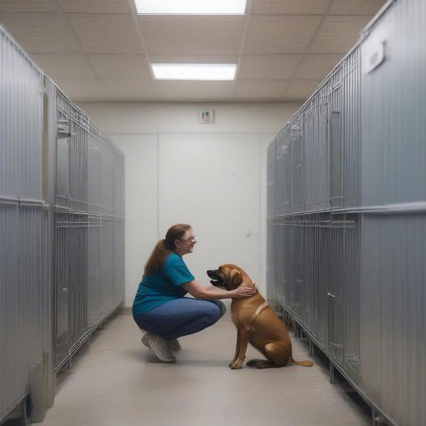 Dog in a rescue shelter