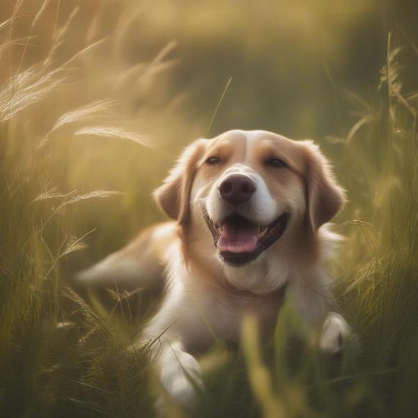 Dog Rolling in Grass