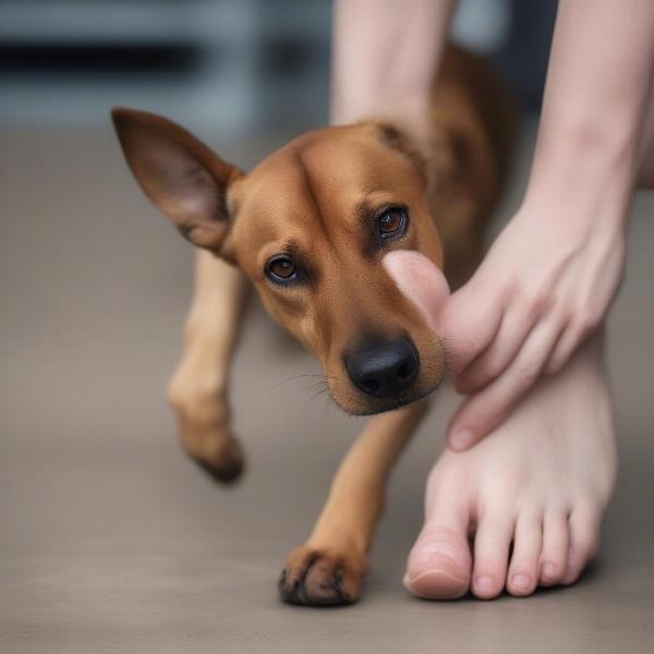 Dog Showing Signs of a Broken Leg