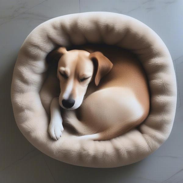 Dog Sleeping Soundly on Memory Foam Bed