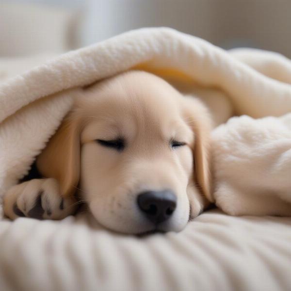 Dog Sleeping Under Blanket