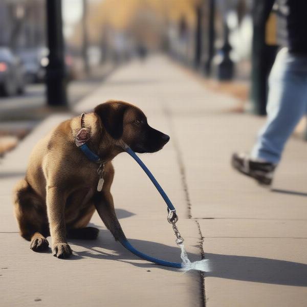 Dog Sniffing on a Walk