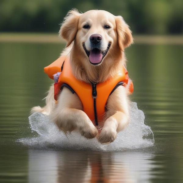 Dog Swimming in a Lake