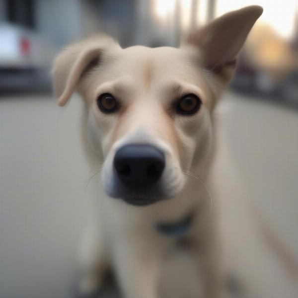 Dog Showing Fear With Tail Tucked