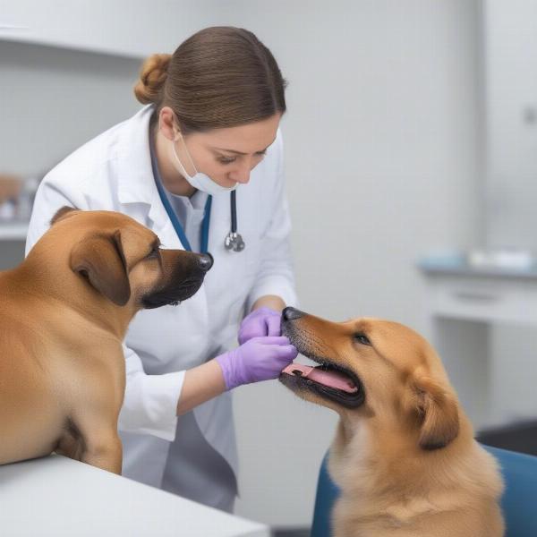 Dog Throat Examination