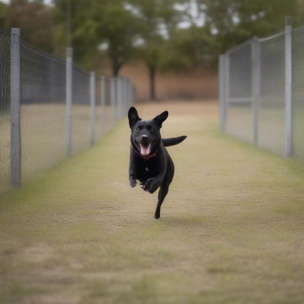 Dog practicing off-leash recall training