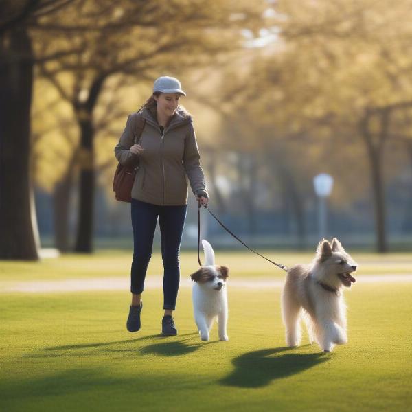 Dog Training with Retractable Lead