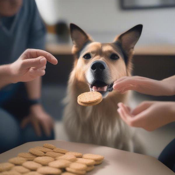 Dog training using Markies biscuits