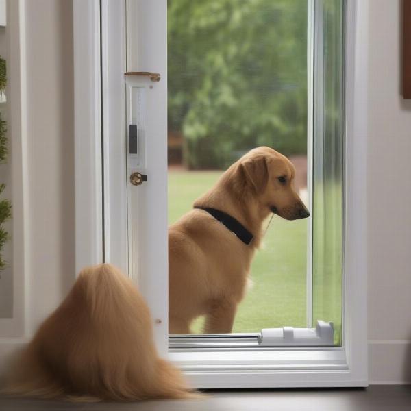 Dog Using Patio Dog Door