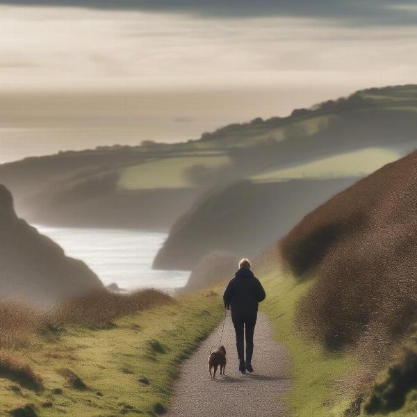 Dog Walking on the Devon Coast