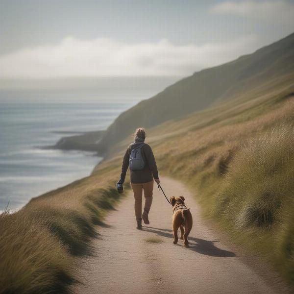 Enjoying a scenic walk with your dog near the cottage