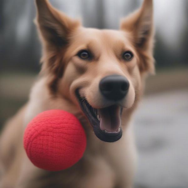 Dog wearing ear covers comfortably