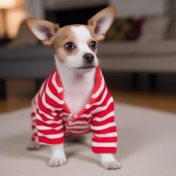 Dog Wearing Footie Pajamas