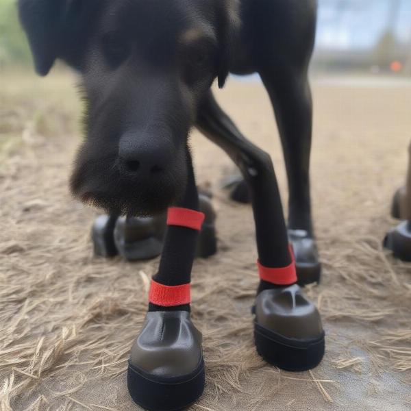 Dog with Non-Slip Booties