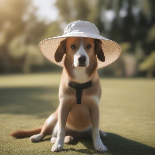 Dog Wearing Sun Protective Gear in NZ