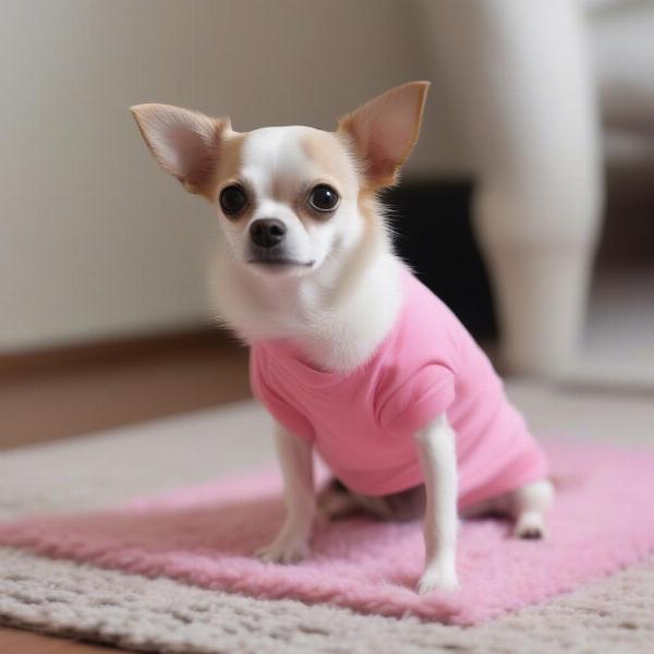 Dog wearing training pants