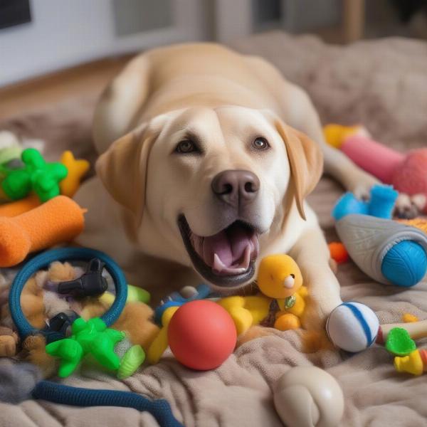 Dog with Chew Toys