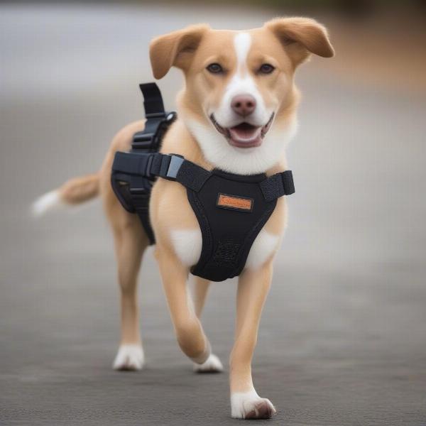 Dog with Front Leg Brace Walking