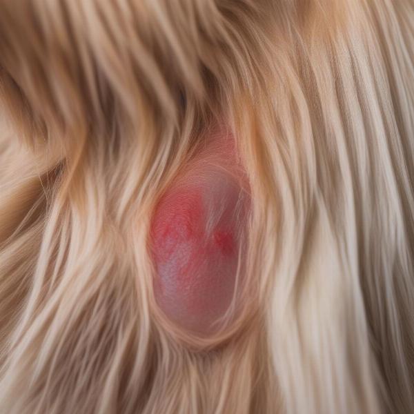 Dog with a visible skin infection