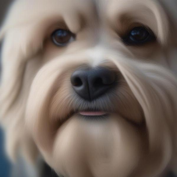 Close-up of a dog with a wool coat