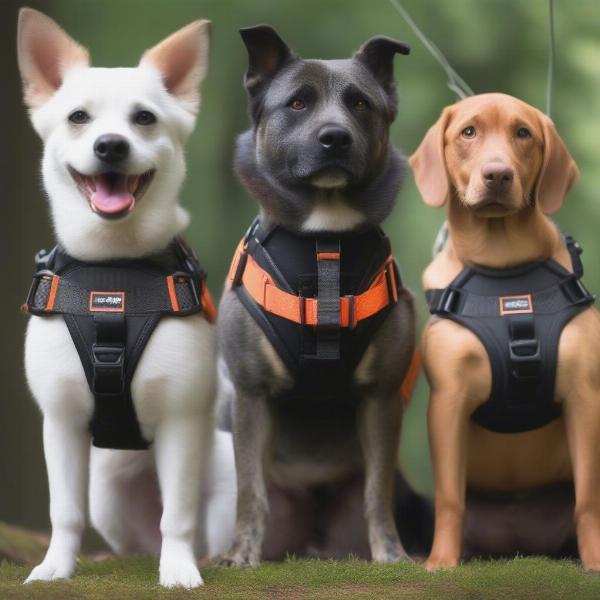 Dog zip line harness options