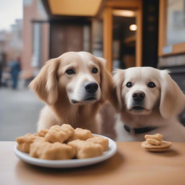 Dogs enjoying treats at a Sunshine Coast cafe