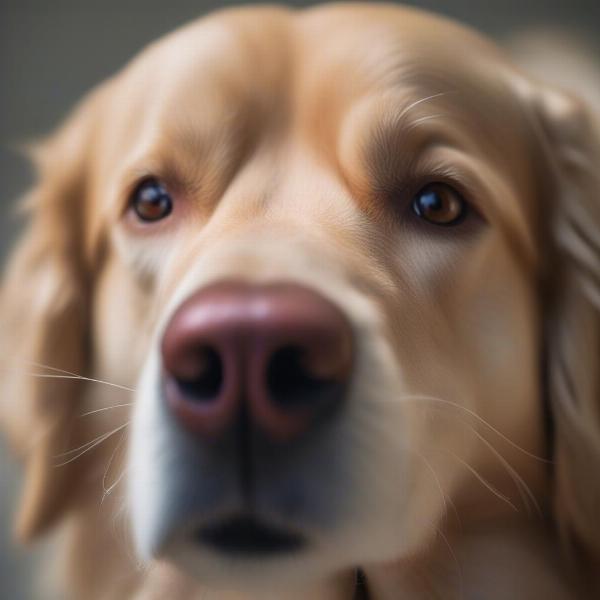 Dog with bloodshot eyes due to allergies