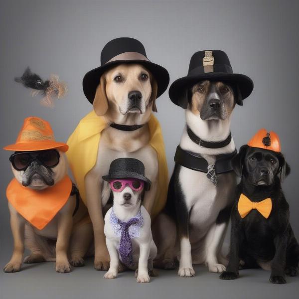 Dogs in Fedoras for Halloween