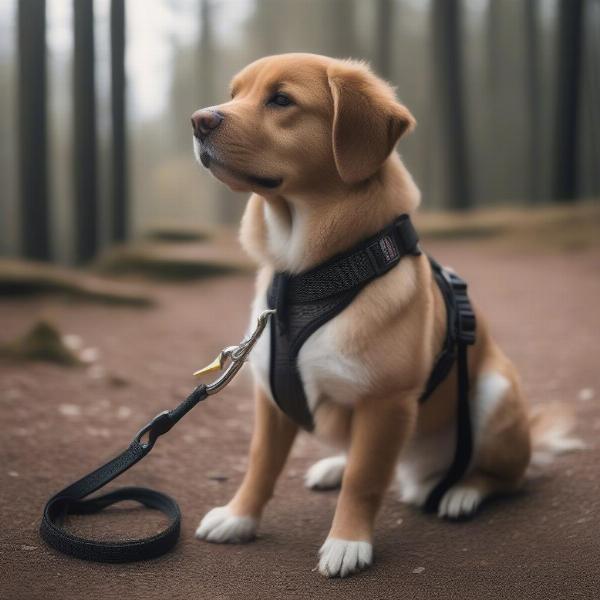 Durable dog leash and harness for hiking