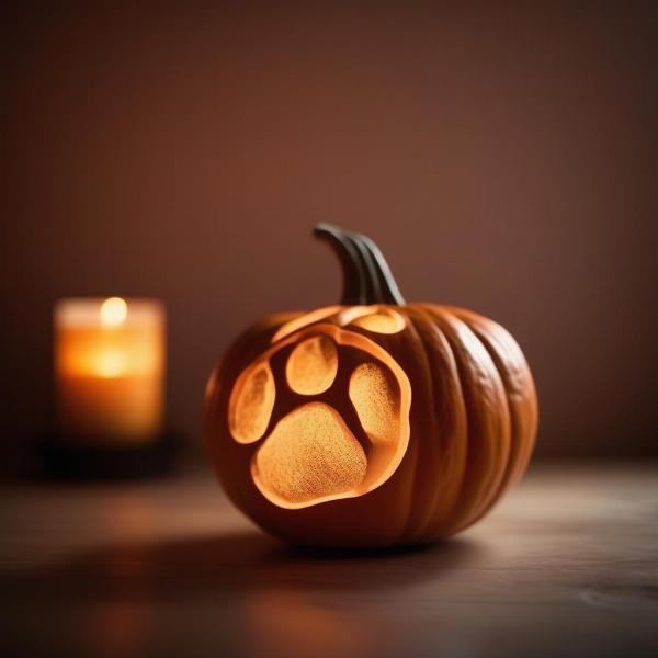 Paw Print Pumpkin Carving