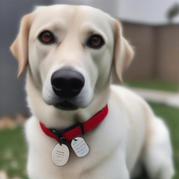 Close-up of Emotional Therapy Dog Tags