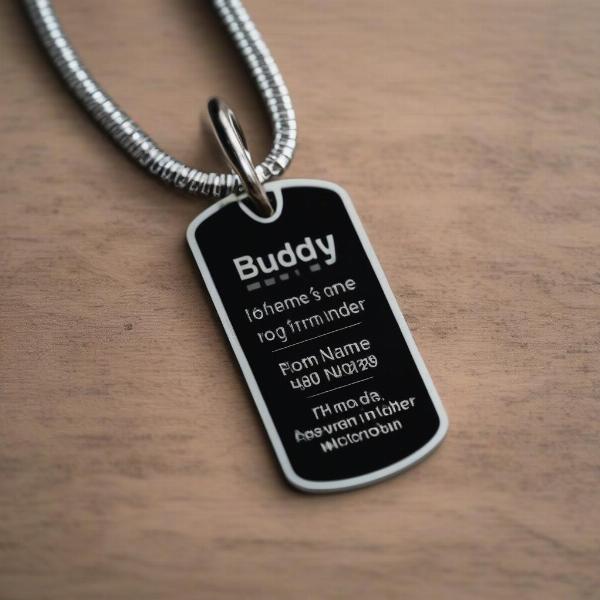 Essential Information Engraved on a Dog Tag