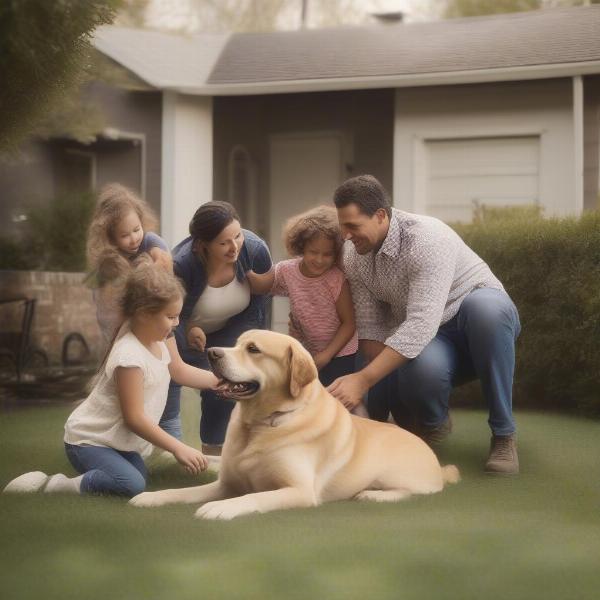 Family with Big Dog