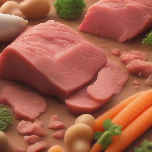 Farmina ND Ingredients: Close-up of Farmina ND kibble showcasing visible pieces of meat, vegetables, and healthy fats.