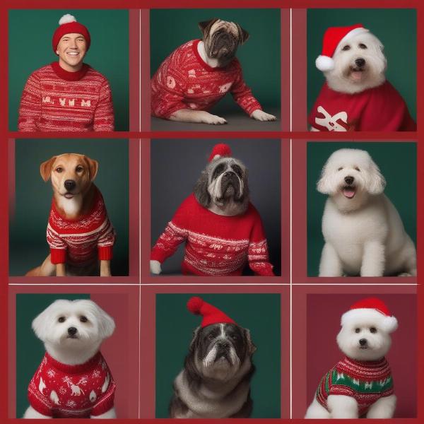 Festive Dog and Owner Christmas Sweater Styles