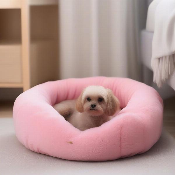 Flamingo dog bed small cozy and comfortable for small dogs