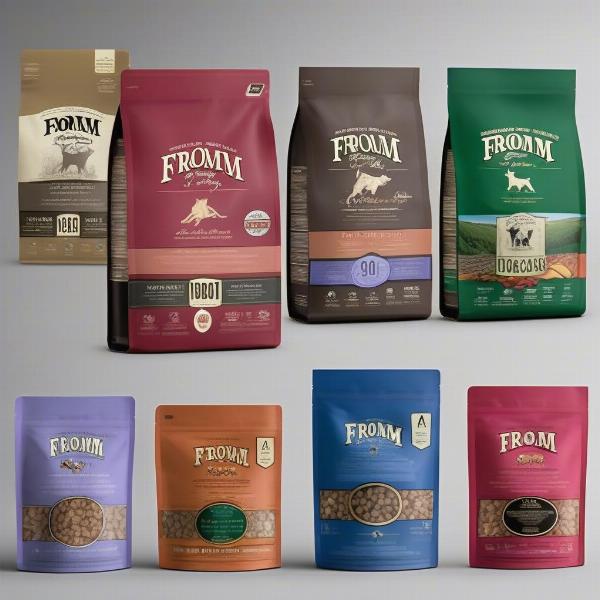 Fromm Dog Food Product Lines: Display of Four-Star, Gold, and Classic Adult bags