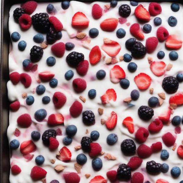 Frozen Yogurt Bark with Berries Dog Treat