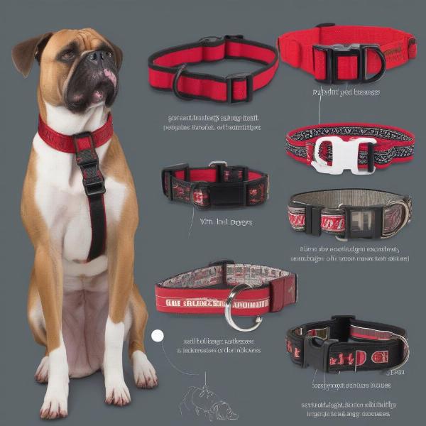 Different types of specialized Georgia Bulldogs dog collars like Martingale and slip collars